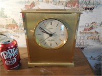 Seth Thomas Brass Clock w/Engraved Plate on top