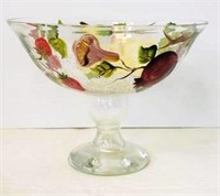 Elements Hand Painted Crackled Glass Fruit Bowl