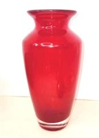 Rudy Red Blown Glass Vase