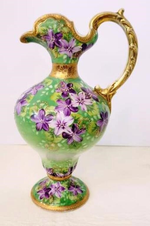 Nippon Hand Painted Porcelain Pitcher