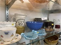 Contemporary Pottery with Art and Depression Glass