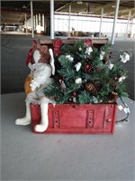 small Christmas trunk with doll
