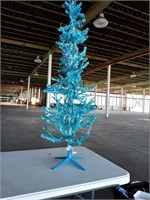 Blue tabletop Christmas tree