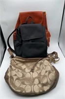 VTG Coach Purse w/ Leather & Black Backapck