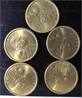 (5) Sacagawea Dollars