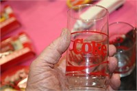 4 COCA COLA GLASSES - SHORT