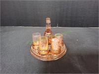 Pink Depression Shot Glass Caddy w/(4)Shot