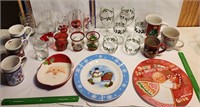 Christmas kitchen glassware, glasses, dishes, etc.