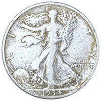 1934-S Walking Liberty Half Dollar LIGHTLY CIRC