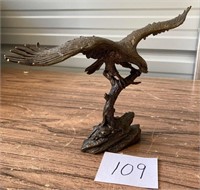 Bronze flying Eagle Sculpture Approx 11 Inches