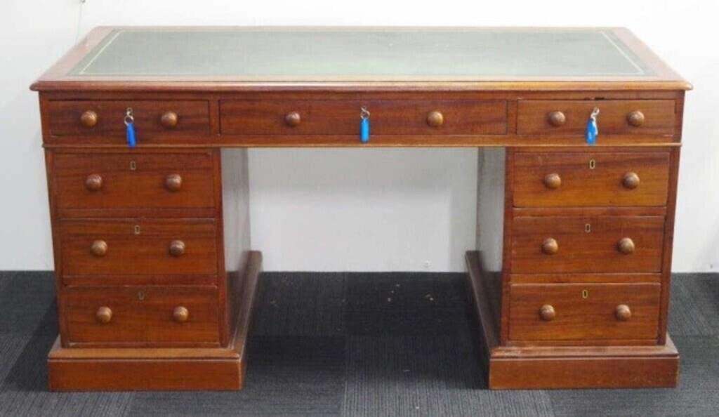 Mahogany pedestal desk