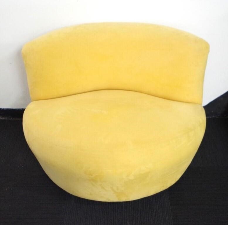 Louisiana yellow honeycomb suede chair