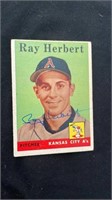 1958 TOPPS RAY HERBERT Autograph