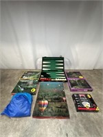 Assortment of puzzles, Bicycle poker set and game