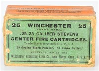 Collector Box Of Winchester .25-25 Stevens Ammo