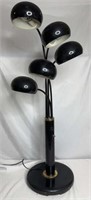 Vintage Black Enamel Arc Table Lamp | Mid-Century