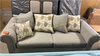 Light Grey Sofa w/5 Throw Pillows