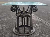 Wrought Iron & Glass side table 30x30
