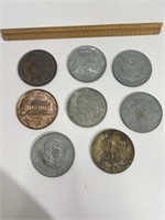 8 Oversized Coin Medallions K16K