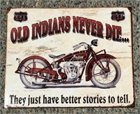 Metal Old Indian Motorcycle Sign