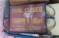 L.A. County'Park Closed Sign