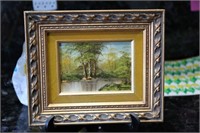 framed vintage oil painting, signed