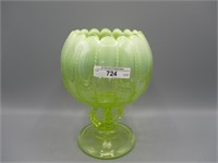 Vaseline opal 8" Beaded Panel compote