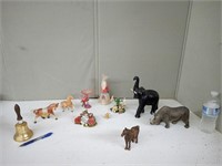 COLLECTABLE STATUES-ELEPHANT ETC.AVON BELL BOTTLE