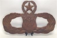 US Navy Wooden Aircraft Carrier Wings Plaque