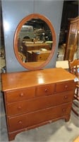 dresser with oval mirror