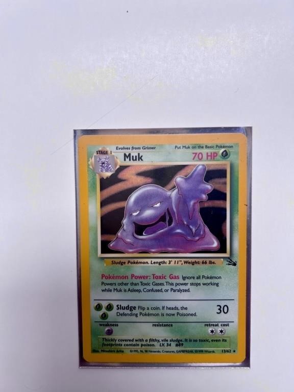 Muk Fossil 13/62 Unlimited Holo Rare Pokemon TCG P