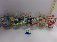6 character glasses-Chimpmunks, Smurfs