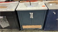 30” NEWHALL SLATE BLUE CABINET WITH CREAM AND