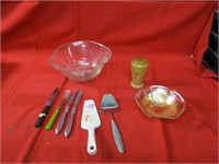 Chip & dip bowl, utensils, bowl.