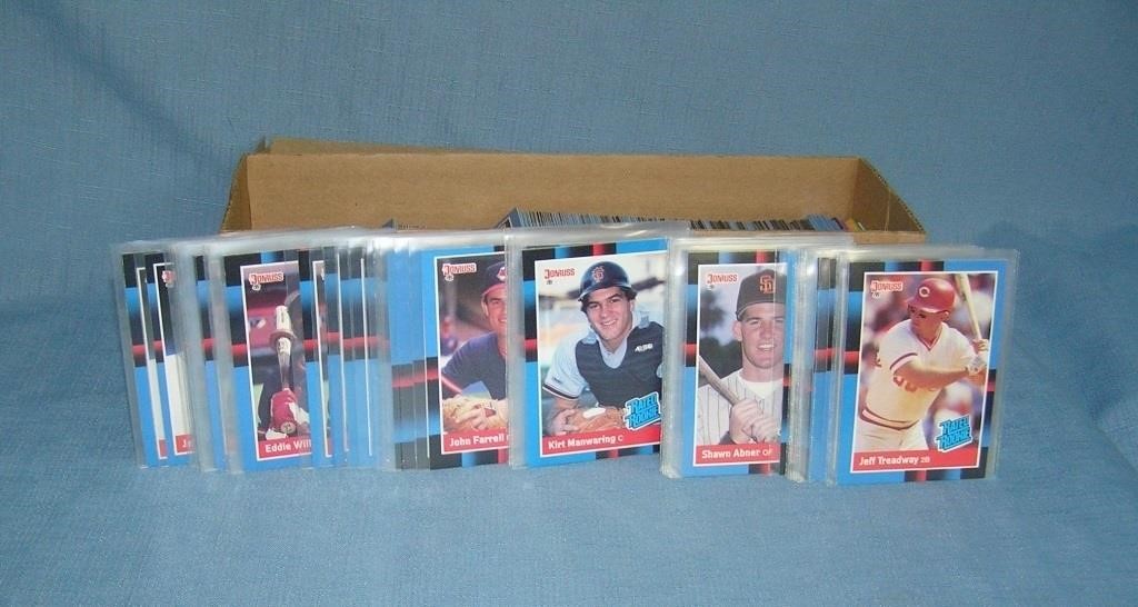 Box of vintage baseball cards includes Donruss wit