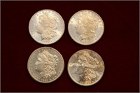 4 Morgan Silver Dollars 1879S -1882S BU