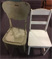 (2)  primitive chairs