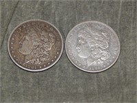 1881 & 1890 S Morgan SILVER Dollars