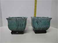 SET OF 2 EVANGELINE WARE POTTERY PLANTERS