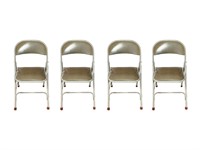 (4) Samson Metal Folding Chairs w/ Padded Seats