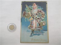Carte postale antique Père Noël (A Merry