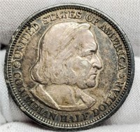 1893 Columbian Half Dollar AU Toned