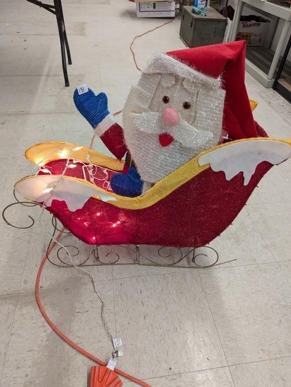Santa in Sleigh- Light Up- Outdoor Decor