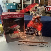 32" Lighted Holiday Dog