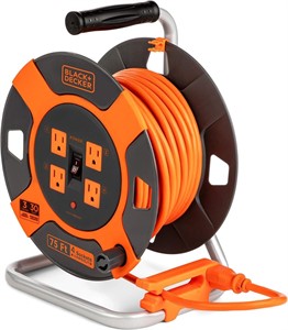 B+D 75ft 4-Outlet Ext. Cord Reel