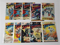 10) VINTAGE DC SUPERMAN COMIC BOOKS