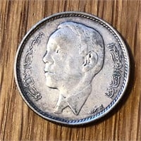 1965 Silver Morocco 5 Dirhams Coin Hassan II