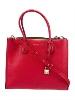 Michael Kors Red Leather Top Handle Bag