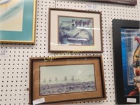 TWO FRAMED WESTERN PHOTO PRINTS