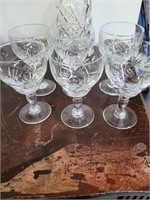 6- Brierley Crystal Wine glasses